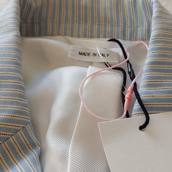 NEW THOM BROWNE BLUE Striped Wool Double Breasted BLAZER Women's RARE - Picture 6 of 16